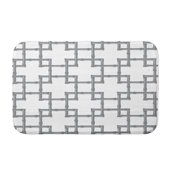 Simply Daisy 24" x 17" Plush Microfiber Grey Bamboo Bath Mat