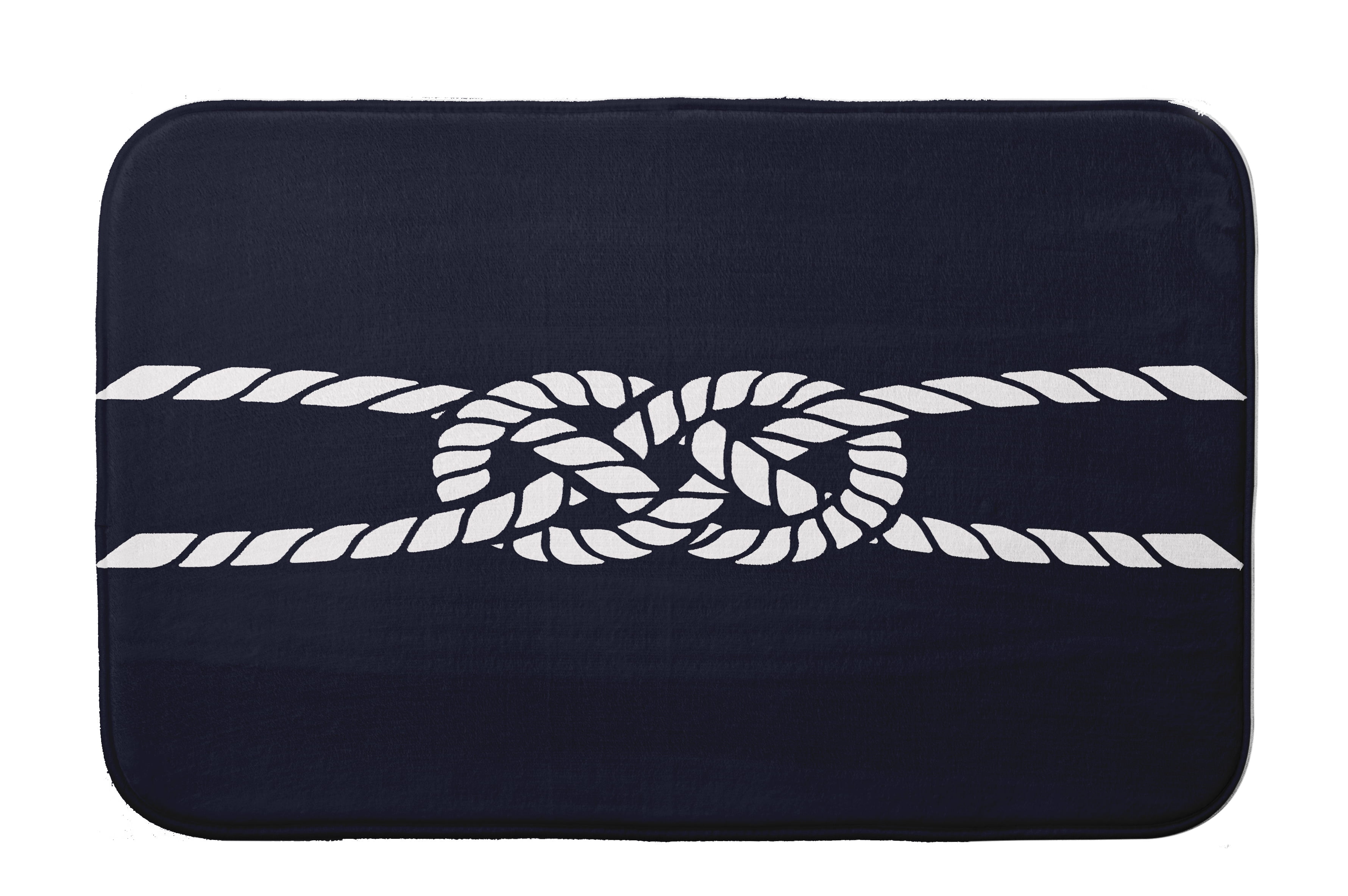 Simply Daisy 24" x 17" Plush Microfiber Navy Carrick Bend Bath Mat