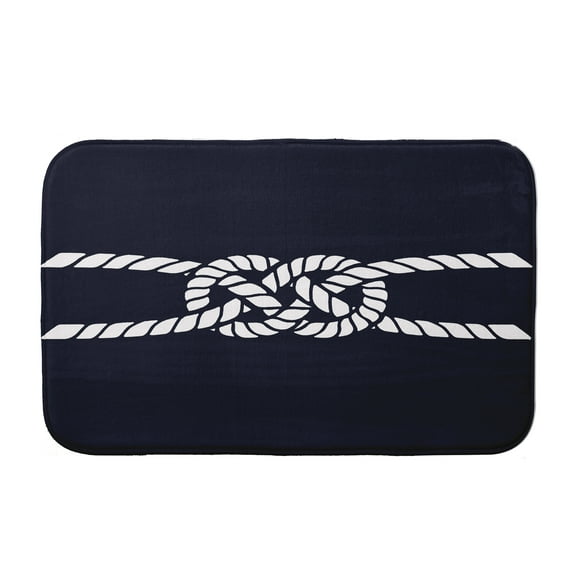 Simply Daisy 24" x 17" Plush Microfiber Navy Carrick Bend Bath Mat