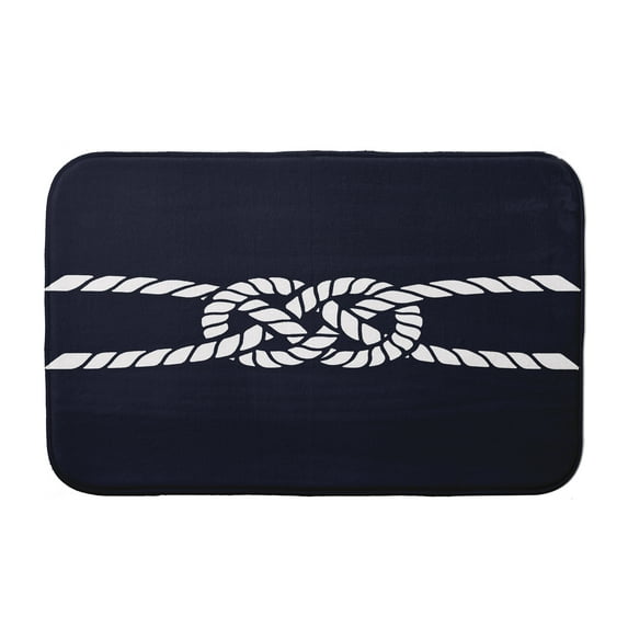 Simply Daisy 24" x 17" Plush Microfiber Navy Carrick Bend Bath Mat