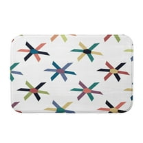 Simply Daisy 24" x 17" Plush Microfiber Navy Pinwheel Pop Bath Mat