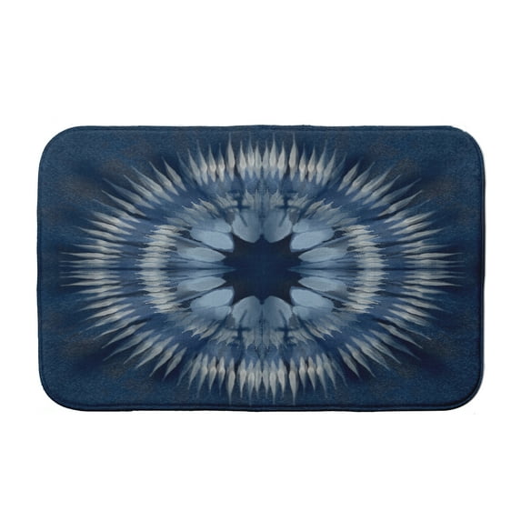 Simply Daisy 24" x 17" Plush Microfiber Navy Shibori Burst Bath Mat