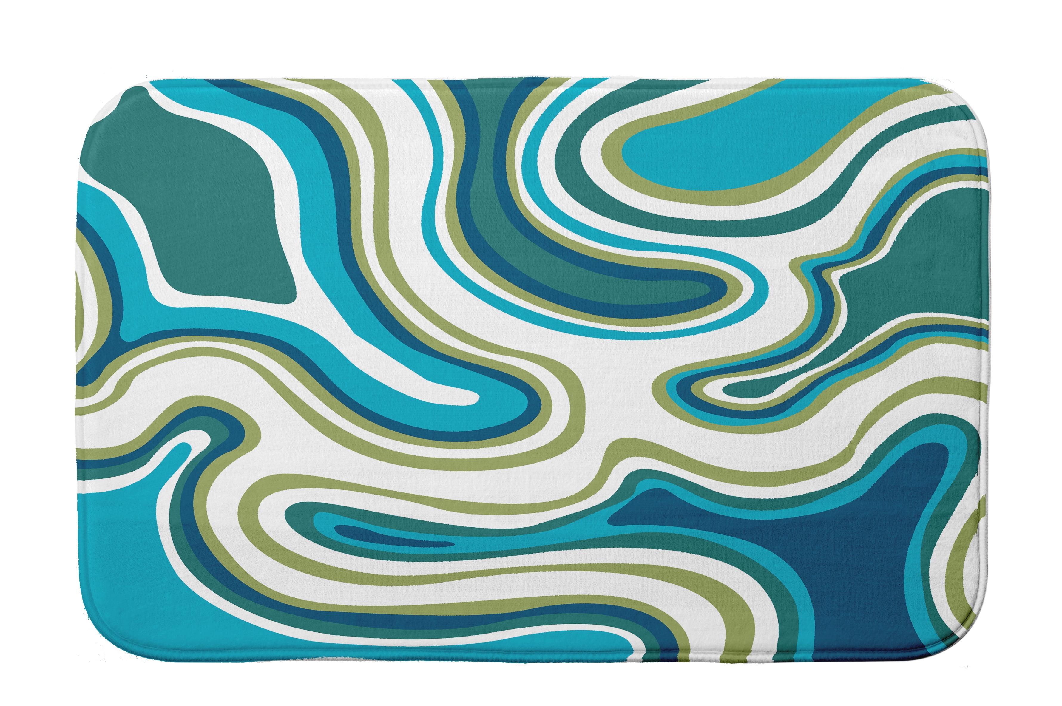 Simply Daisy 24" x 17" Plush Microfiber Teal Agate Bath Mat