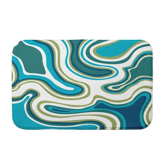 Simply Daisy 24" x 17" Plush Microfiber Teal Agate Bath Mat