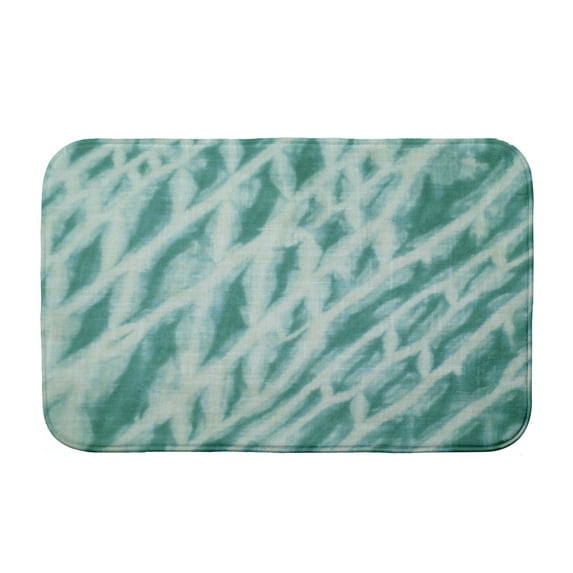 Simply Daisy 24" x 17" Plush Microfiber Teal Shibori Stripe Bath Mat