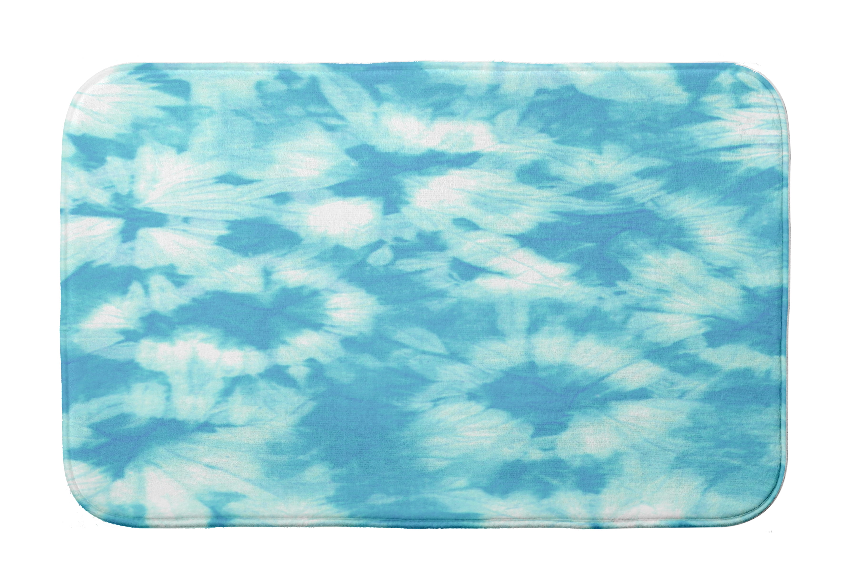 Simply Daisy 24" x 17" Plush Microfiber Turquoise Chillax Bath Mat