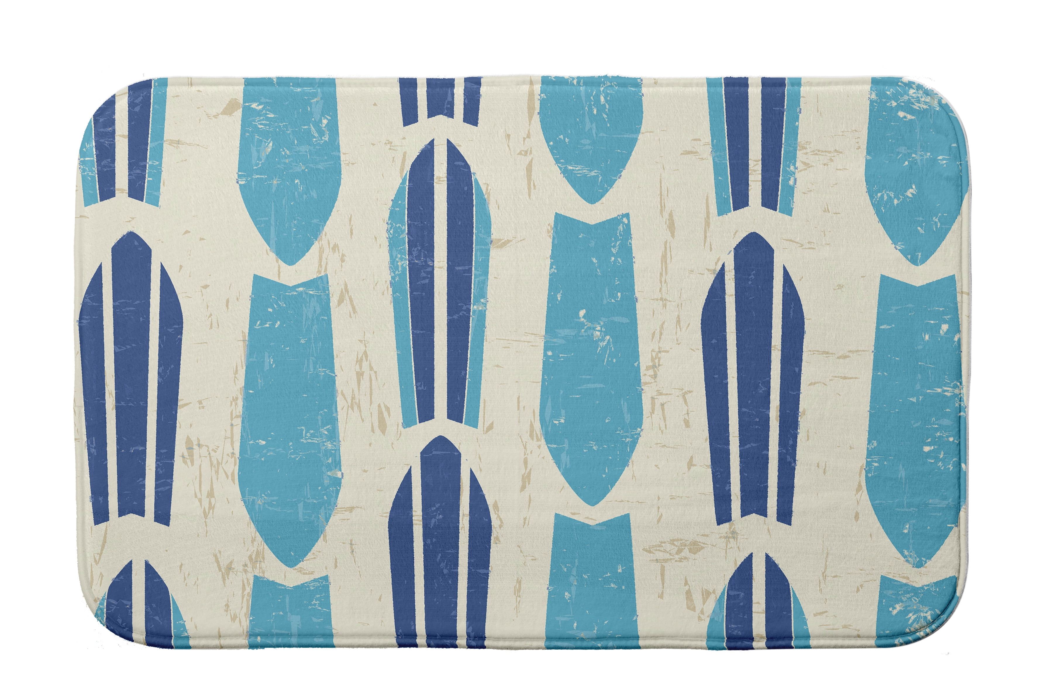 Simply Daisy 24" x 17" Plush Microfiber Turquoise Dean Bath Mat
