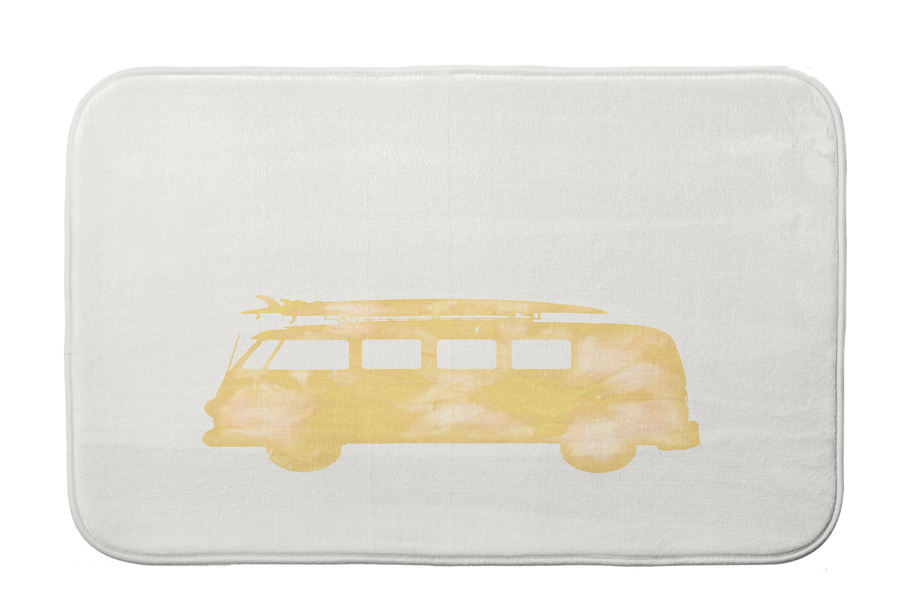 Simply Daisy 24" x 17" Plush Microfiber Yellow Beach Drive Bath Mat