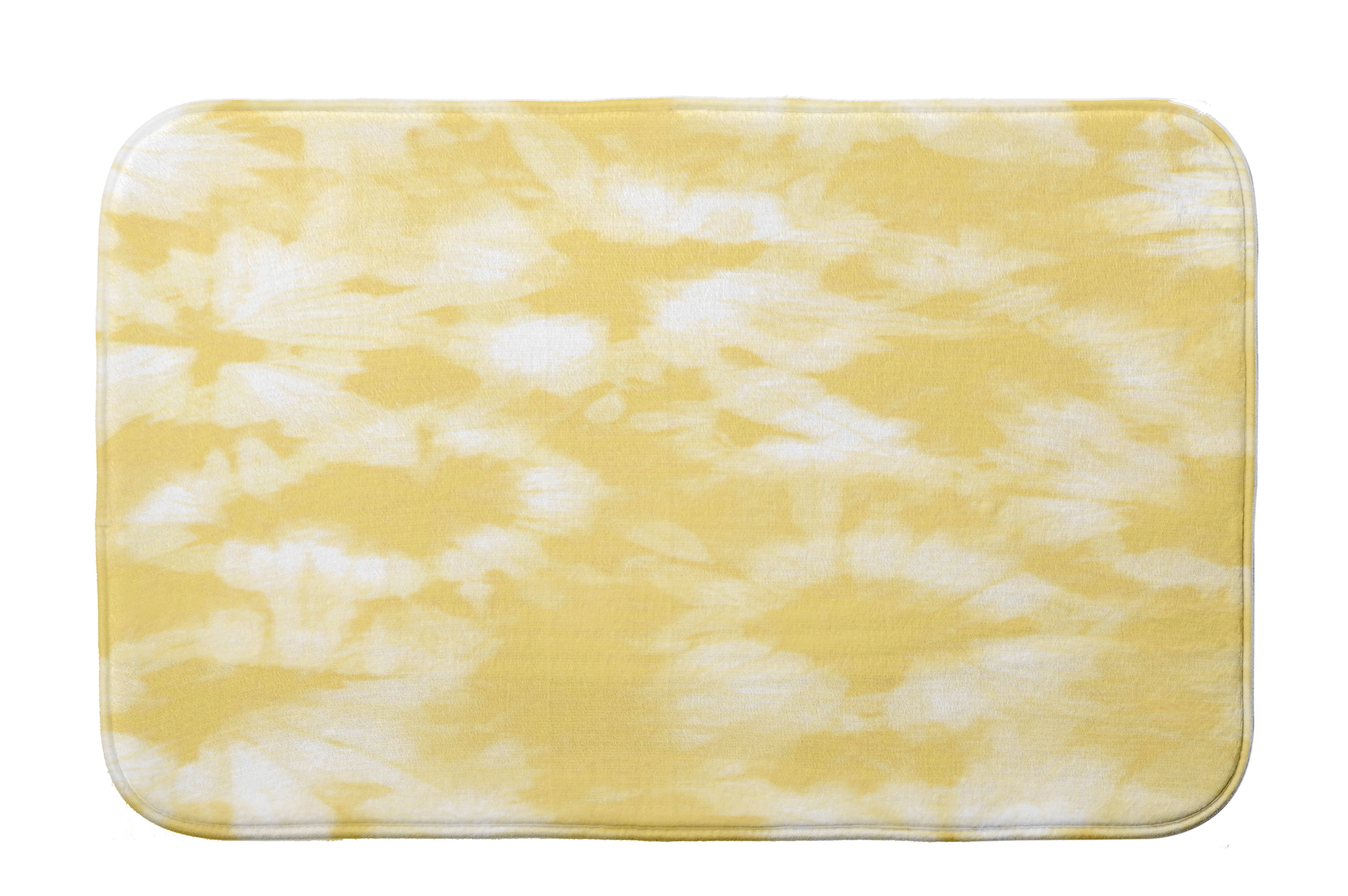 Simply Daisy 24" x 17" Plush Microfiber Yellow Chillax Bath Mat