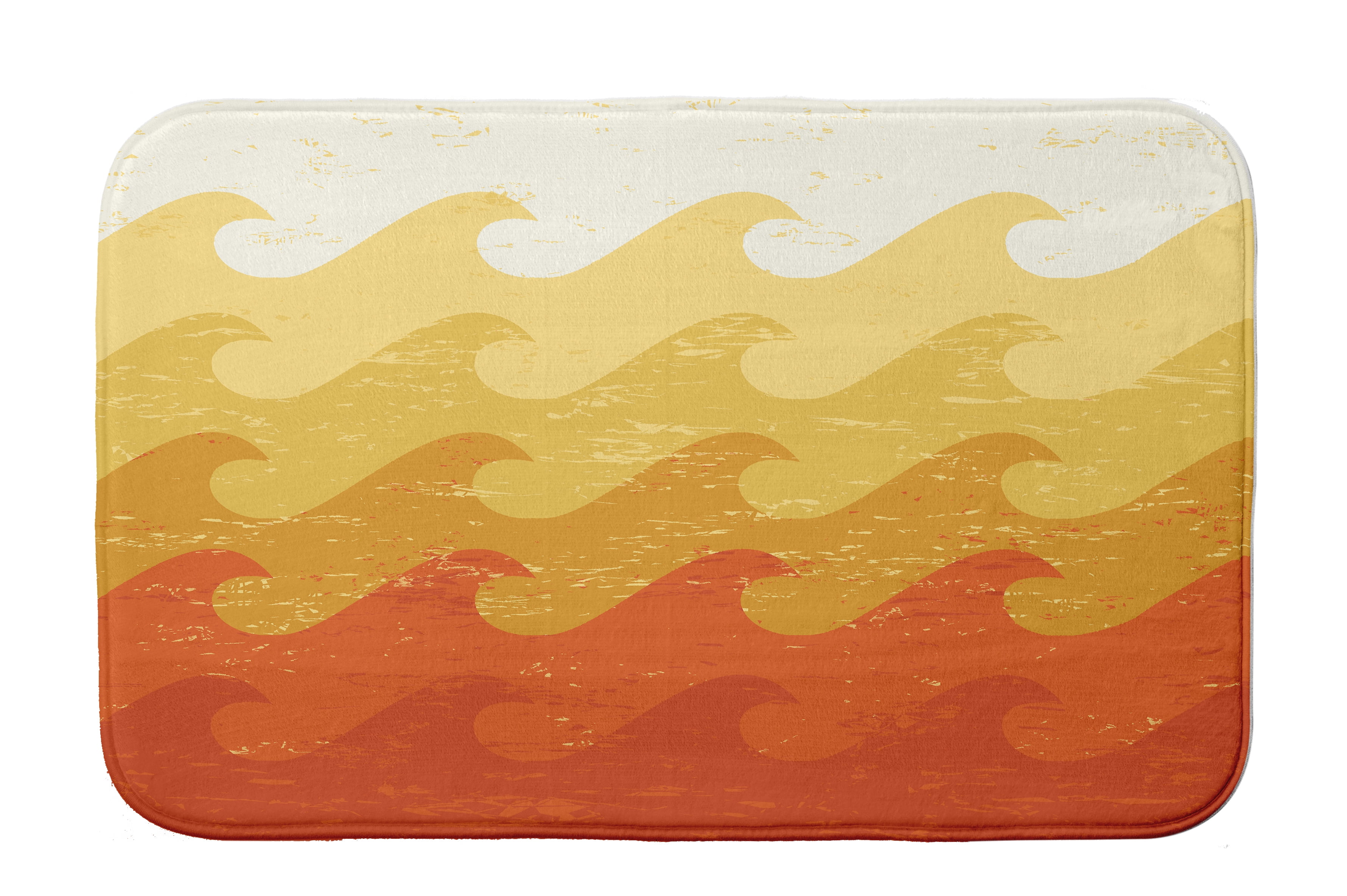 Simply Daisy 24" x 17" Plush Microfiber Yellow Deep Sea Bath Mat
