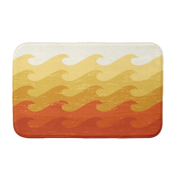 Simply Daisy 24" x 17" Plush Microfiber Yellow Deep Sea Bath Mat