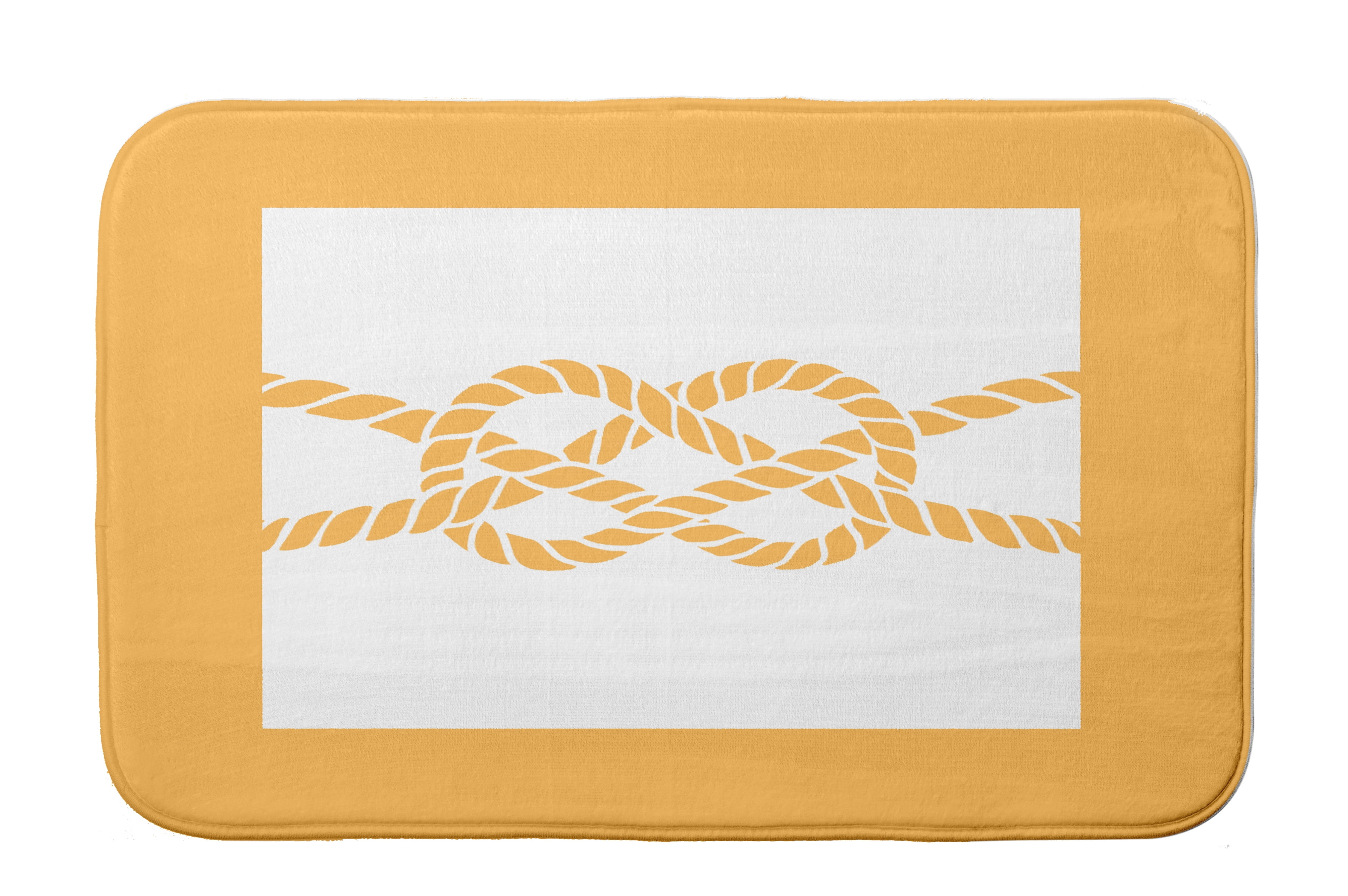 Simply Daisy 24" x 17" Plush Microfiber Yellow Nautical Knot Bath Mat