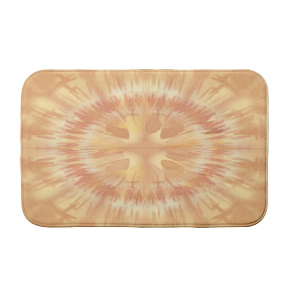 Simply Daisy 24" x 17" Plush Microfiber Yellow Shibori Burst Bath Mat