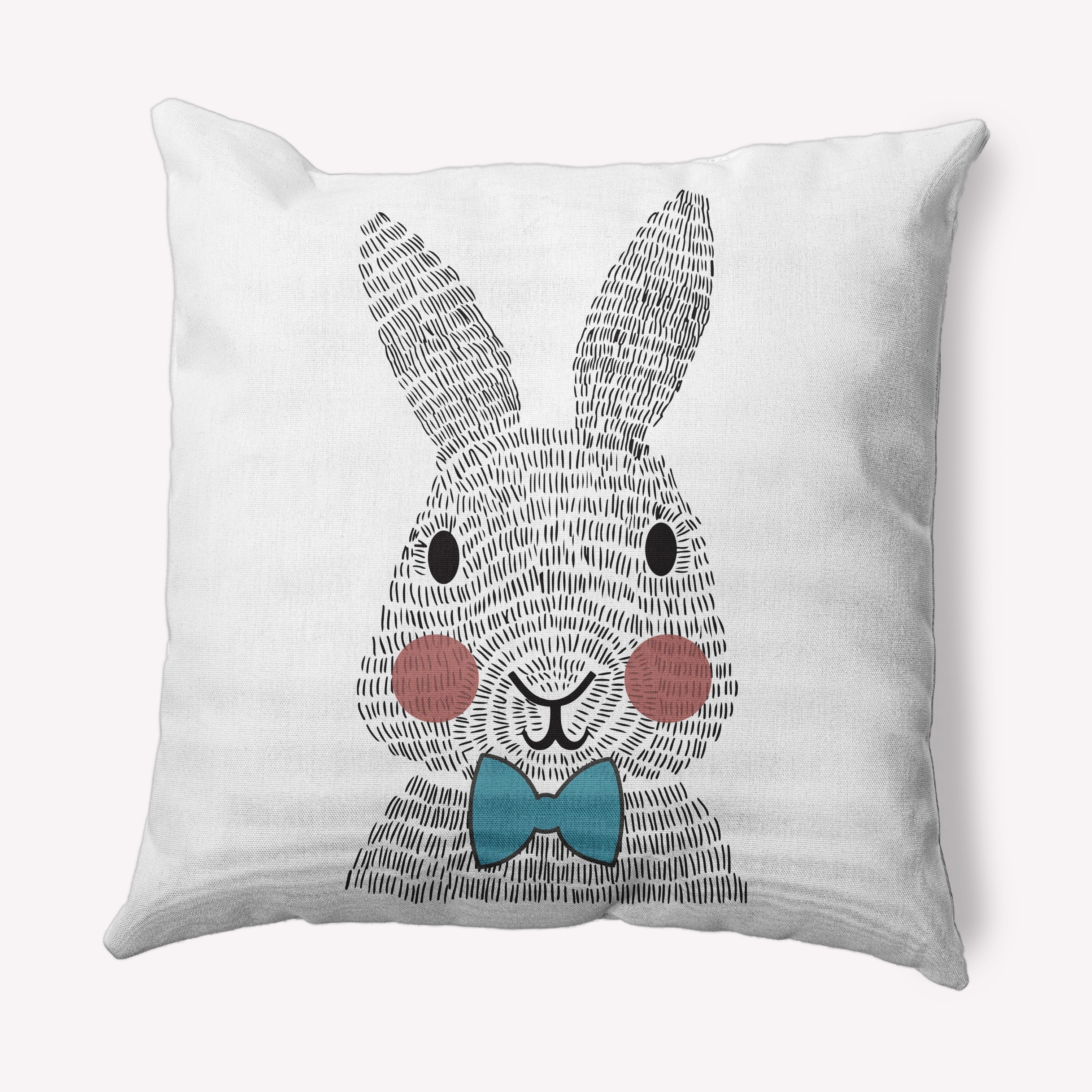 Simply Daisy 26 in x 26 in Blue Animal Print Easter Polyester Throw Pillow