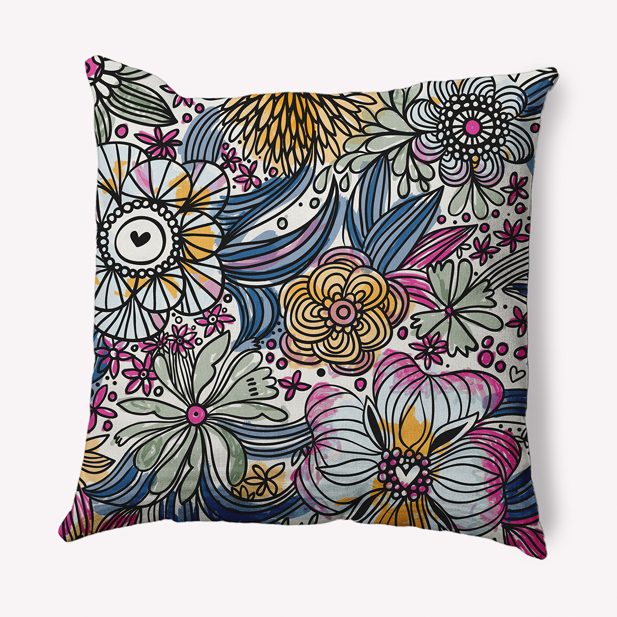 Simply Daisy 26 in x 26 in Contemporary Orchid Polyester Throw Pillow