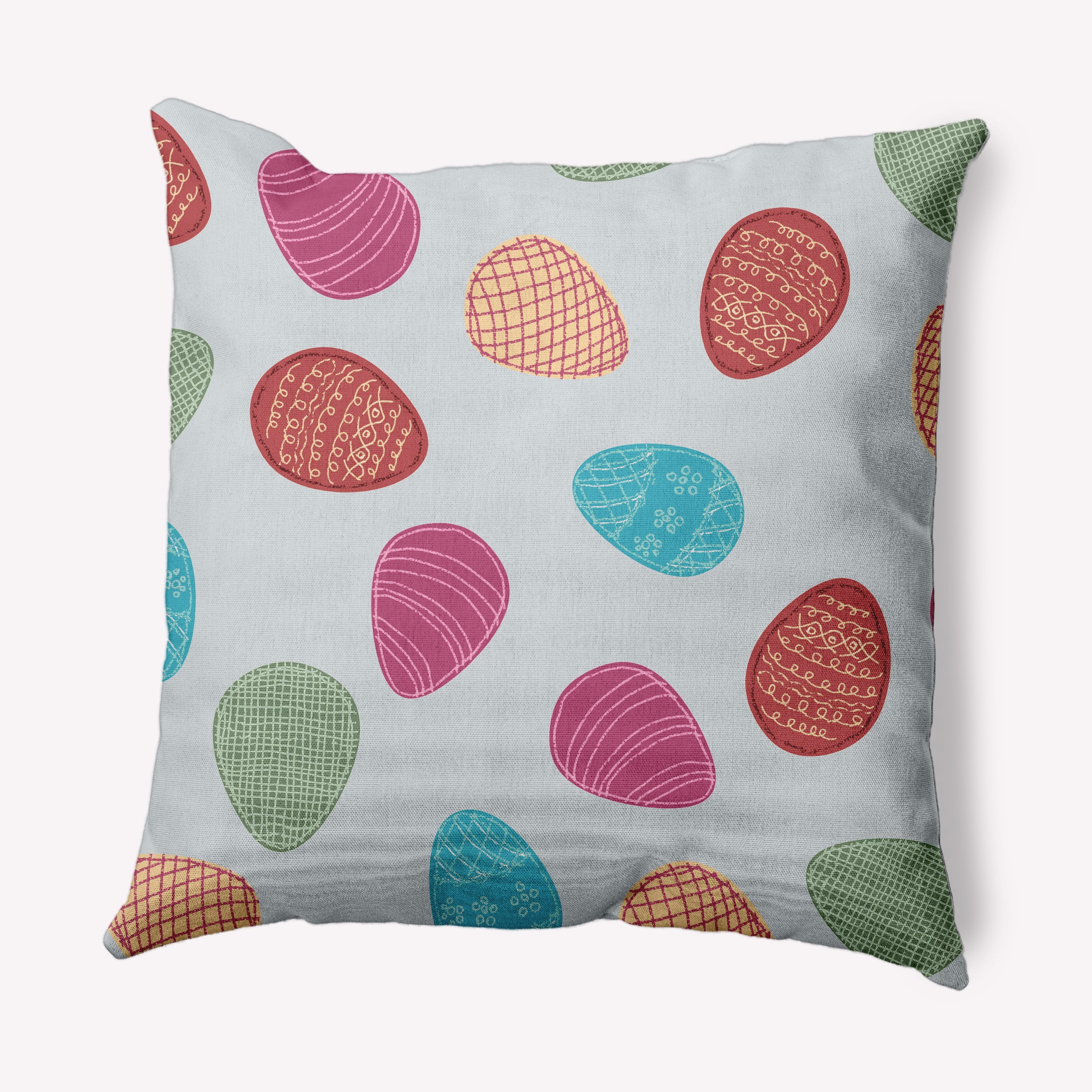 Simply Daisy 26 in x 26 in Graphic Prints Easter Polyester Throw Pillow