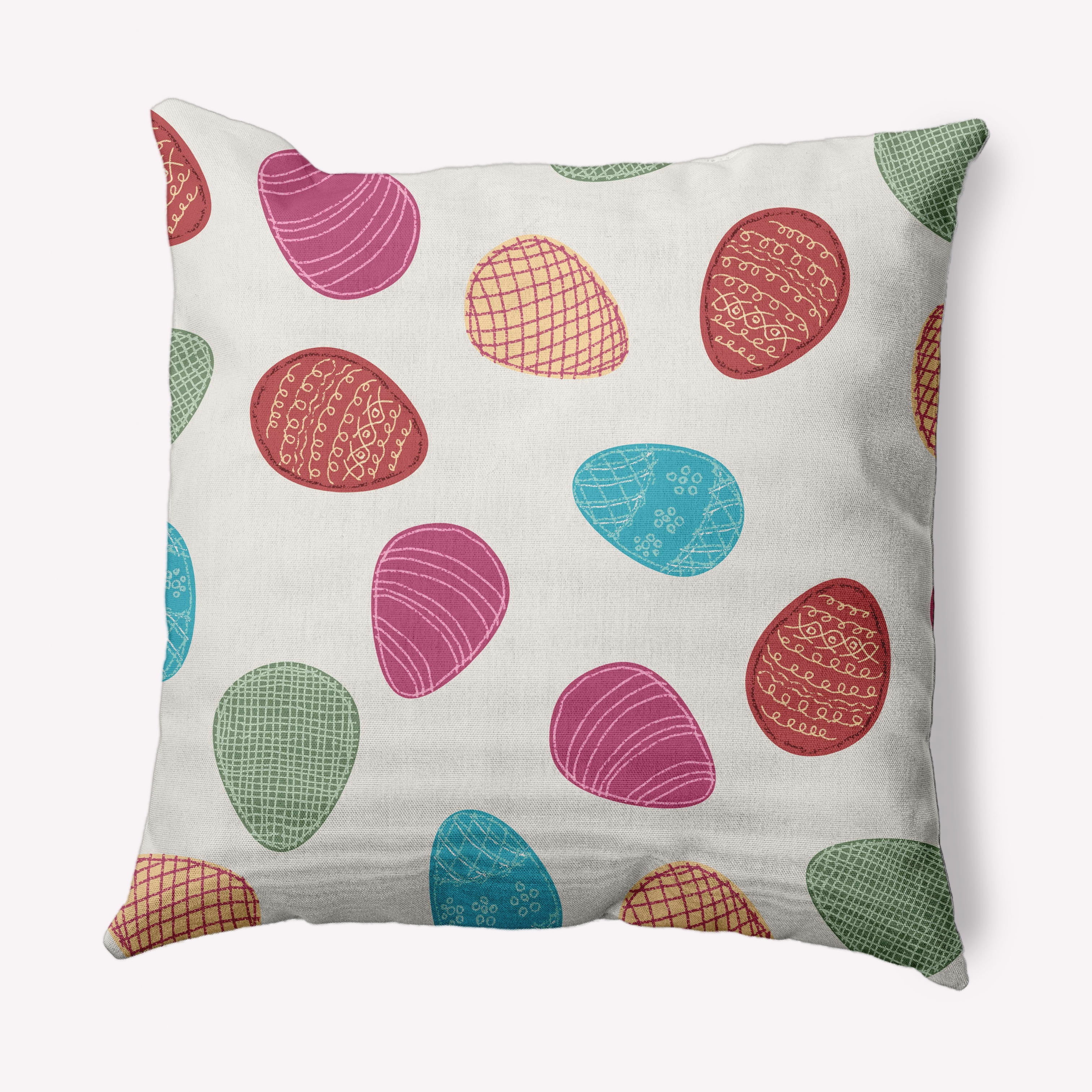 Simply Daisy 26 in x 26 in Graphic Prints Easter Polyester Throw Pillow
