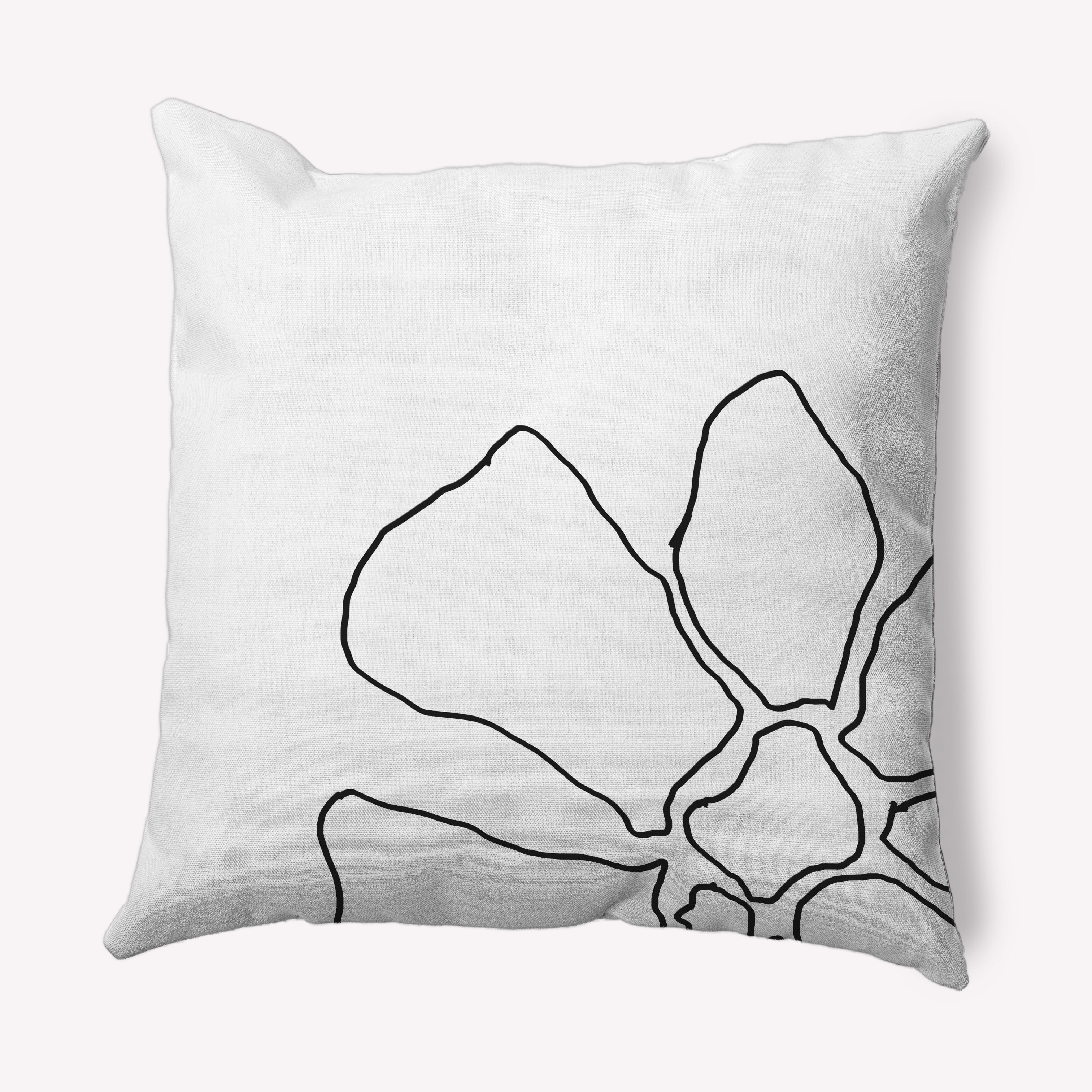 Simply Daisy 26 in x 26 in Modern and Contemporary White Floral Polyester Throw Pillow