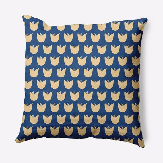 Simply Daisy 26 in x 26 in Scandinavian Dark Cobalt Blue Polyester Throw Pillow