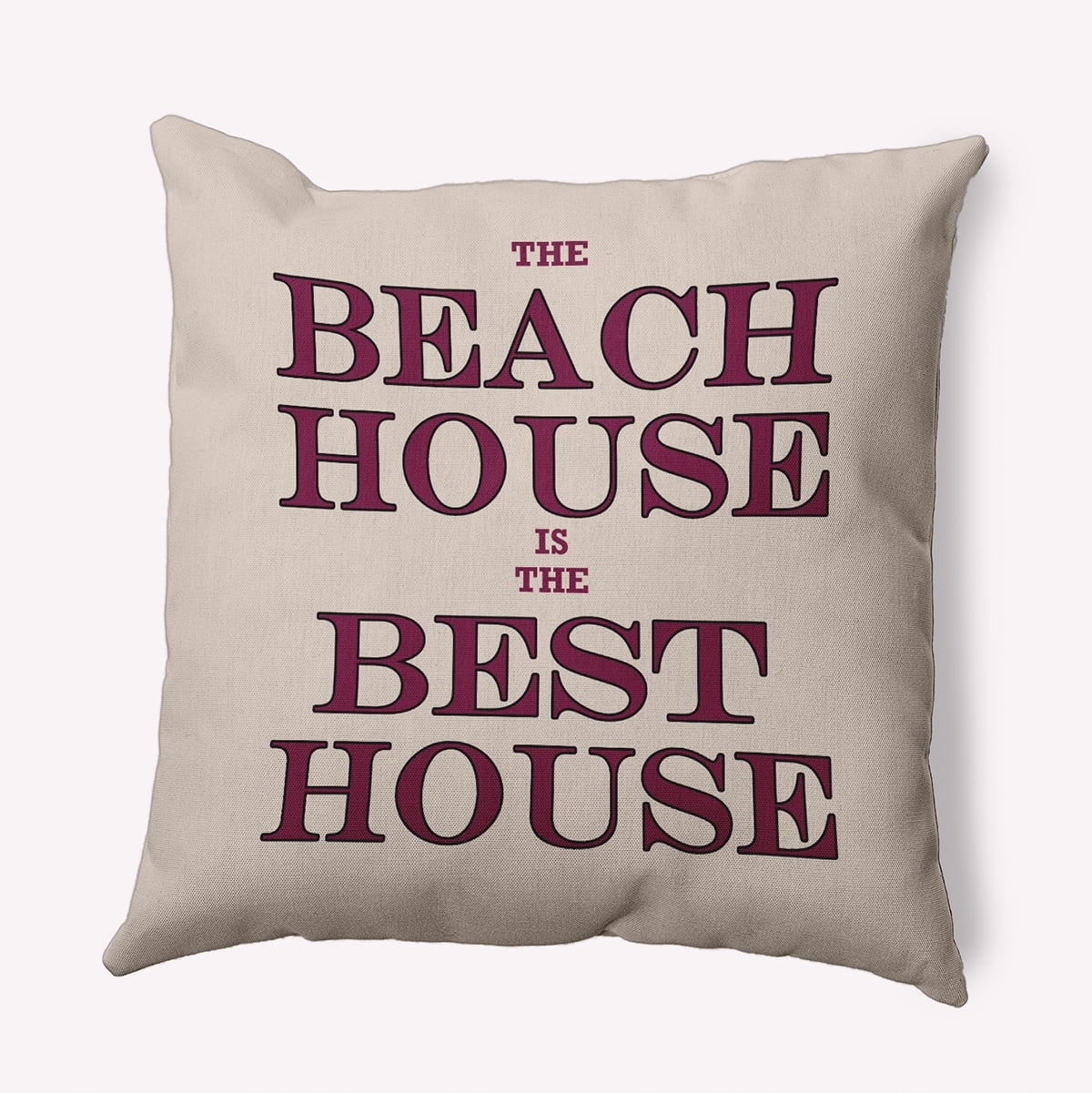 Simply Daisy 26-inch Square Beach House Best House Poly Throw Pillow, Maroon Red Qty 1