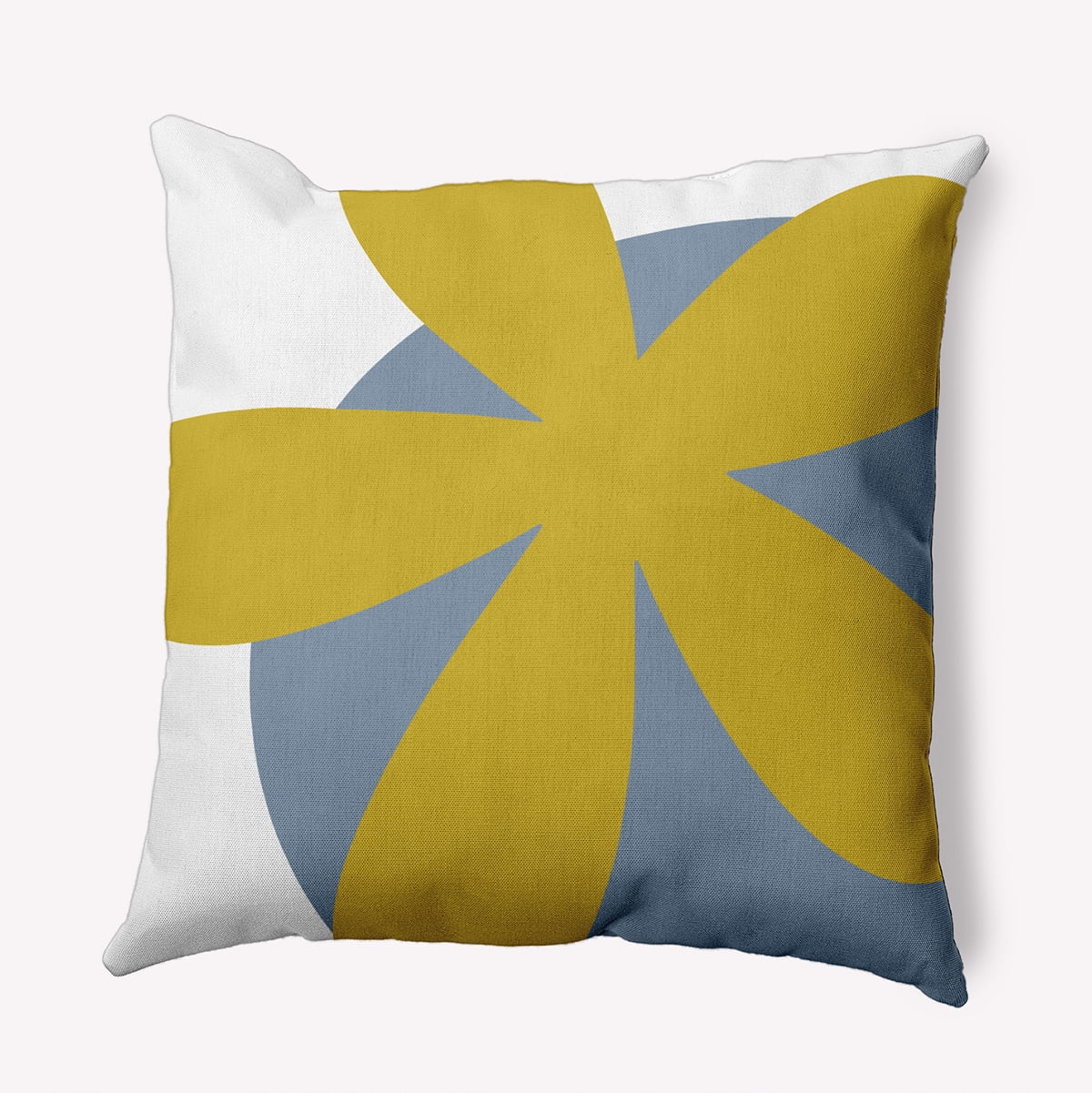 Simply Daisy 26-inch Square Bold Flower Polyester Indoor Pillow, Mustard Yellow Qty 1
