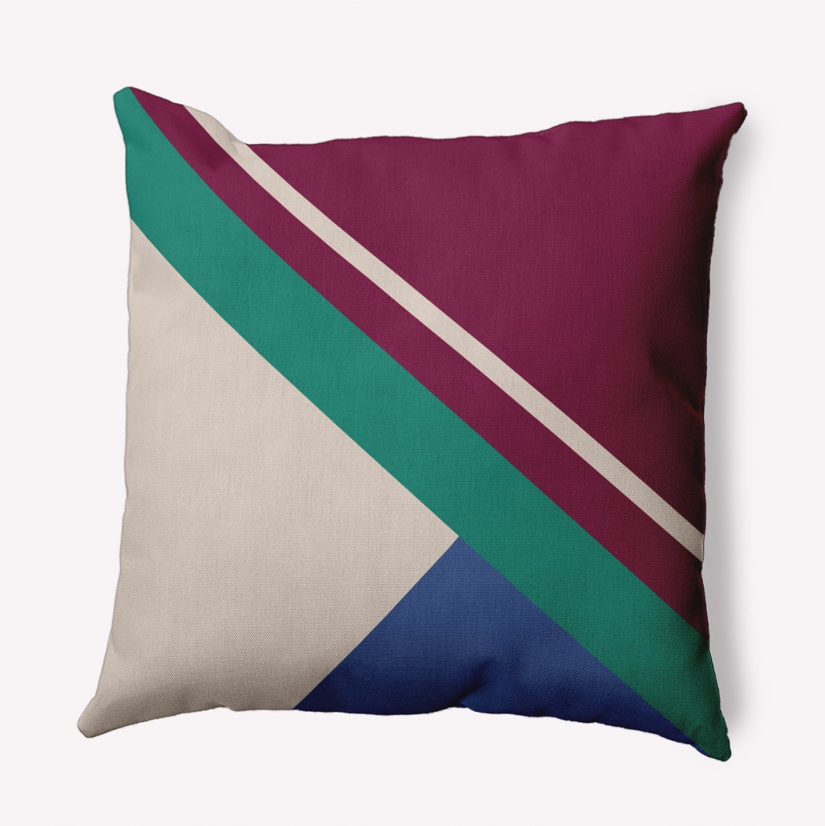 Simply Daisy 26-inch Square Bold Shapes Polyester Indoor Pillow, Maroon Red Qty 1