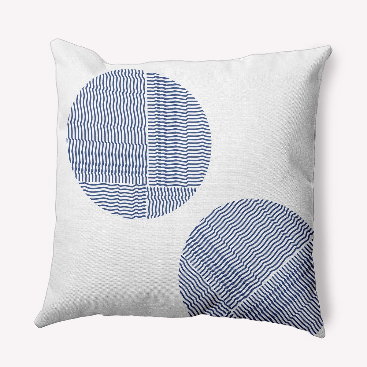 Simply Daisy 26-inch Square Circles Polyester Indoor Pillow, Nautical Navy Qty 1
