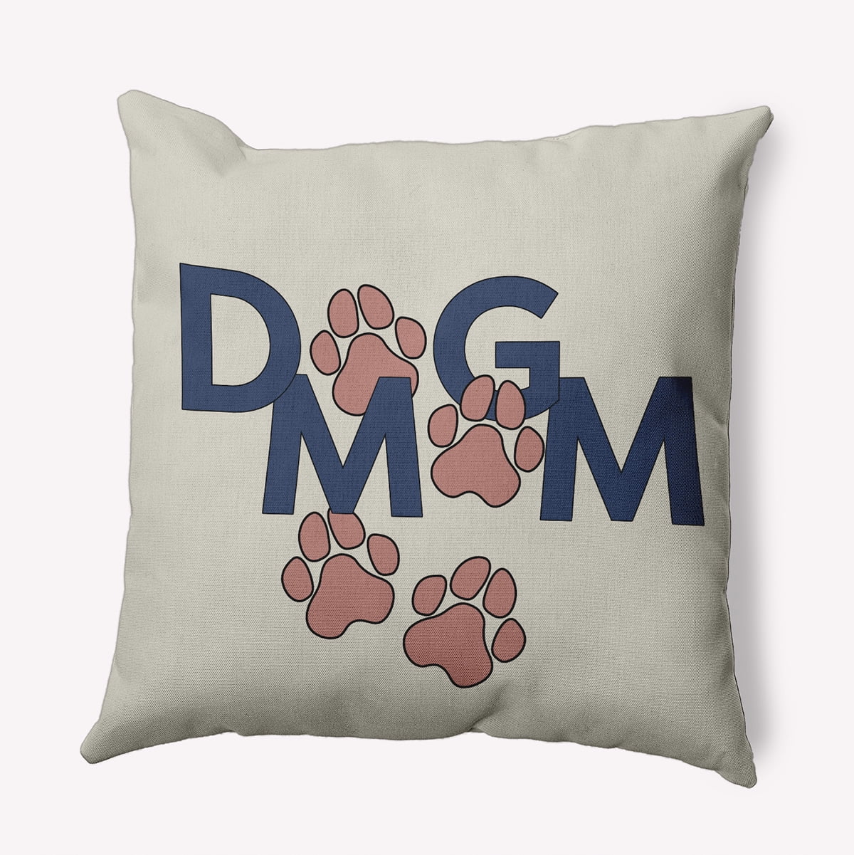 Simply Daisy 26-inch Square Dog Mom Polyester Indoor Pillow, Mauve Qty 1