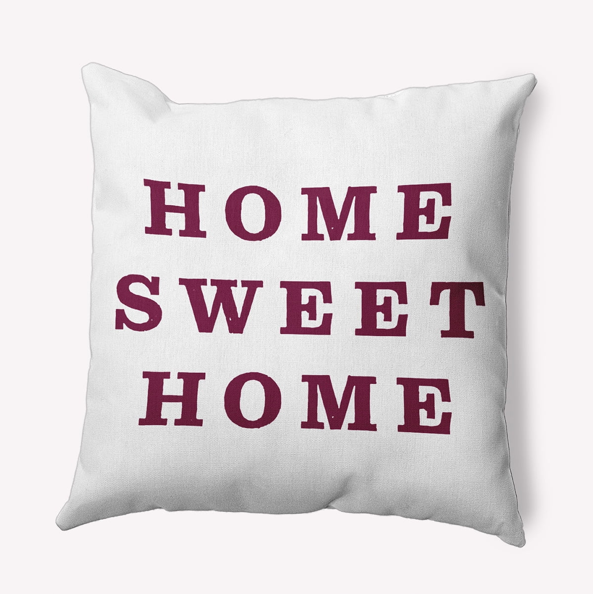 Simply Daisy 26-inch Square Home Sweet Home Polyester Indoor Pillow, Maroon Red Qty 1