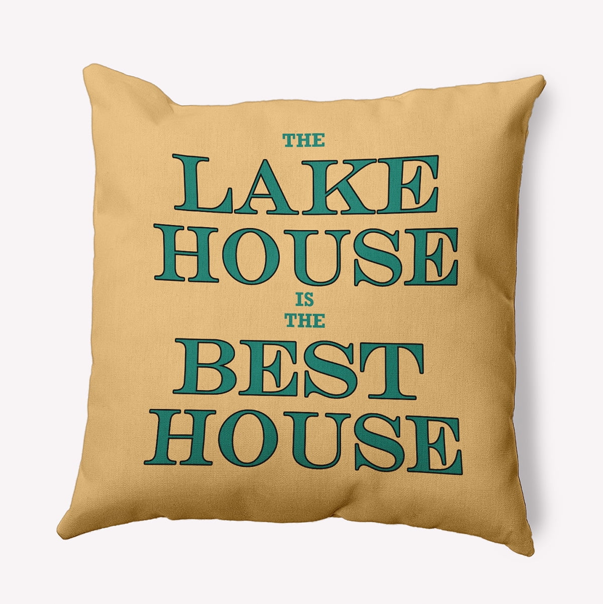 Simply Daisy 26-inch Square Lake House Best House Poly Throw Pillow, Kelly Green Qty 1