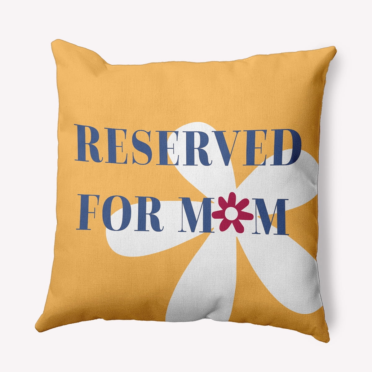 Simply Daisy 26-inch Square Reserved for Mom Flowers Polyester Throw Pillow, Yellow Qty 1