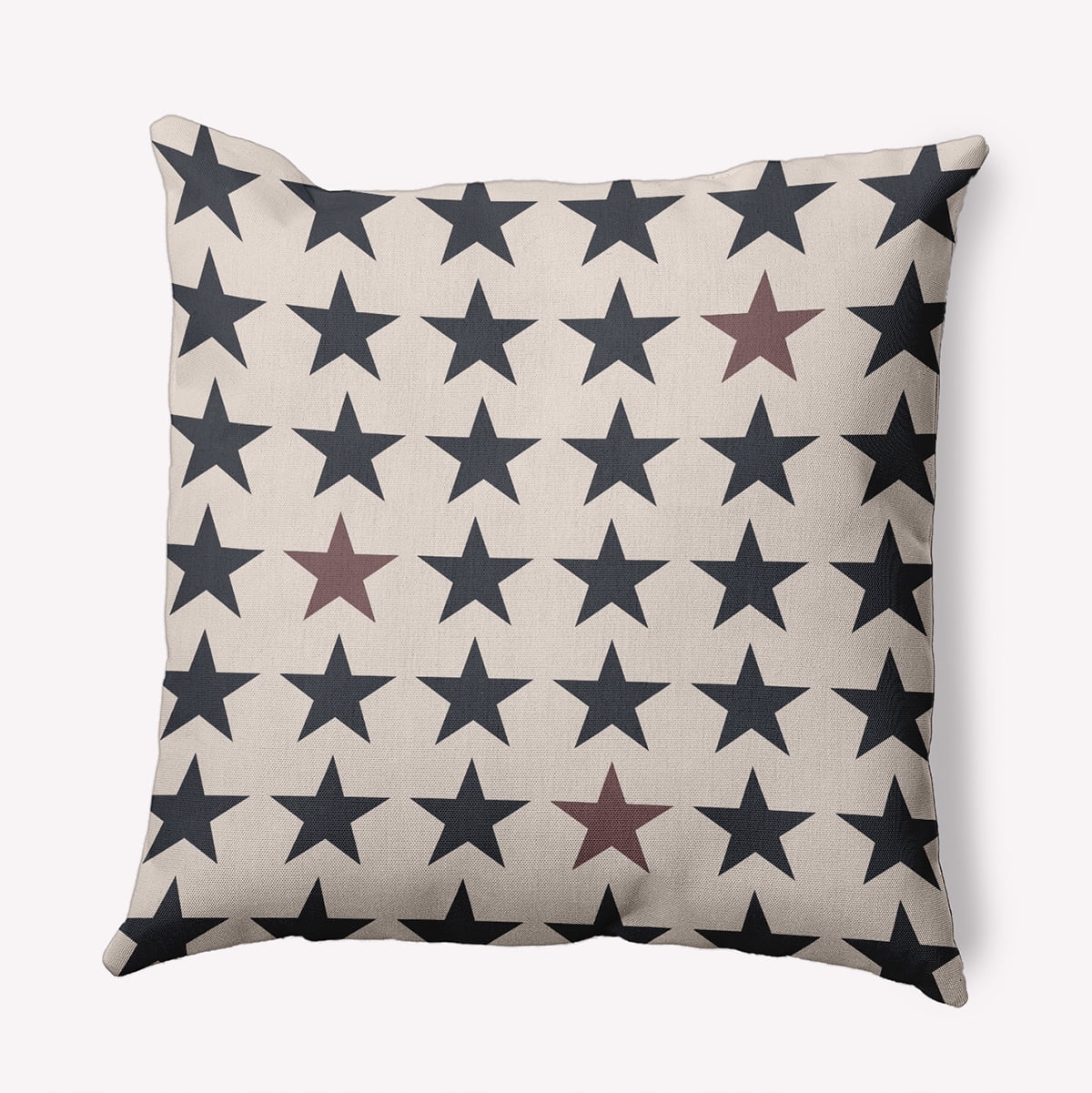 Simply Daisy 26-inch Square Stars Blue and Red Polyester Throw Pillow, Blue-Red Qty 1
