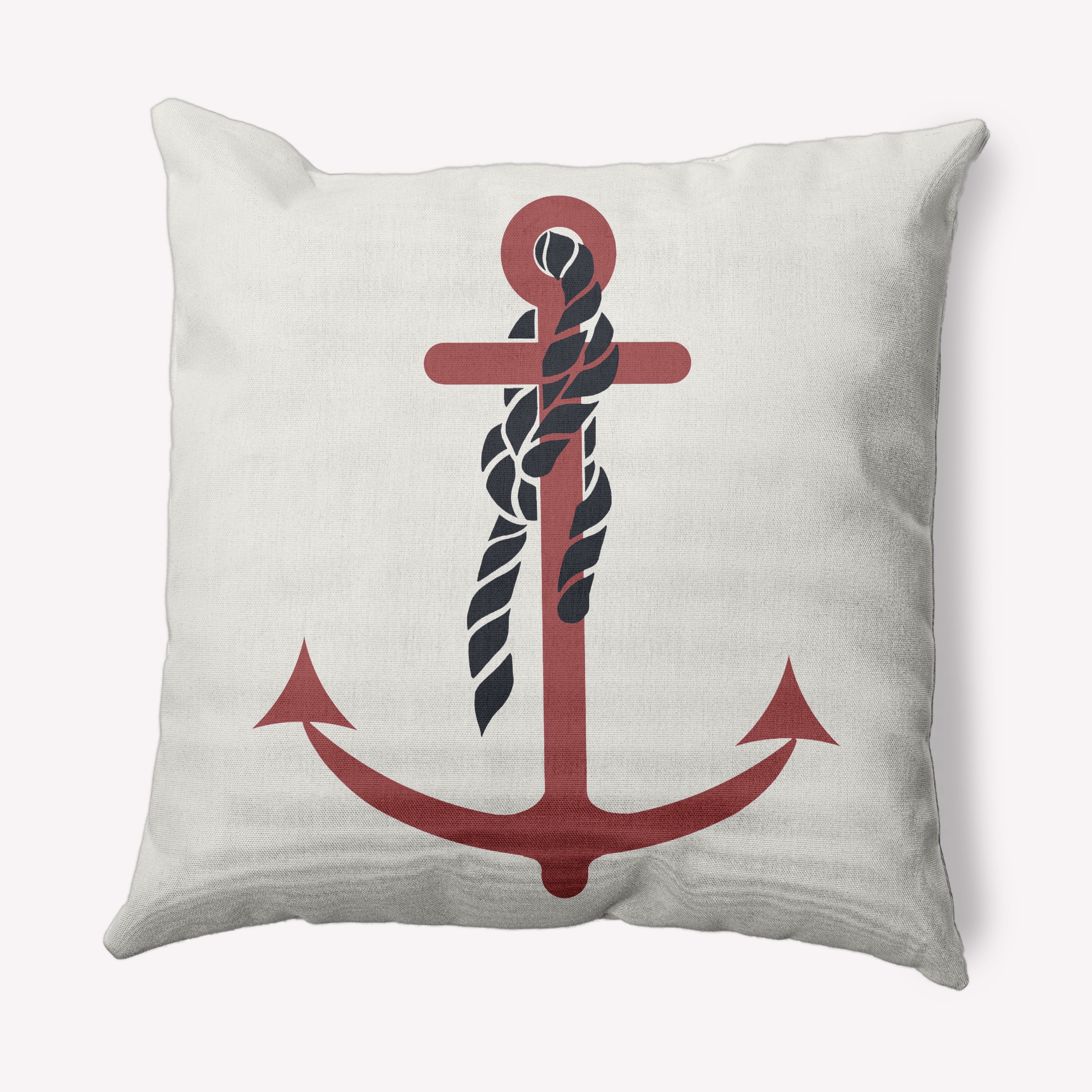 Simply Daisy 26" x 26" Anchor and Rope Nautical Decorative Indoor Pillow