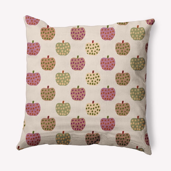 Simply Daisy 26" x 26" Apple Pattern Decorative Throw Pillow, Dusty Rose