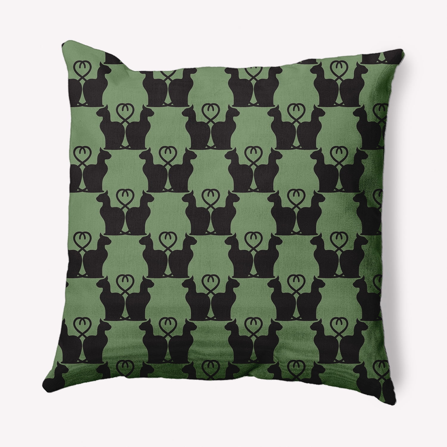 Simply Daisy 26" x 26" Cat Clowder Decorative Throw Pillow, Sage