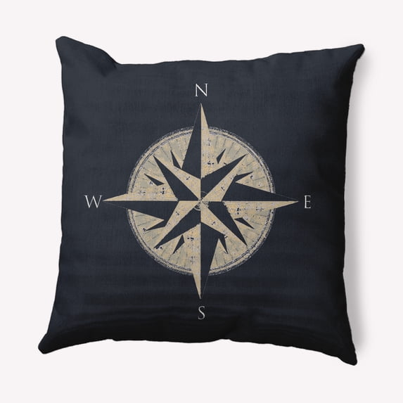 Simply Daisy 26" x 26" Compass Nautical Decorative Indoor Pillow