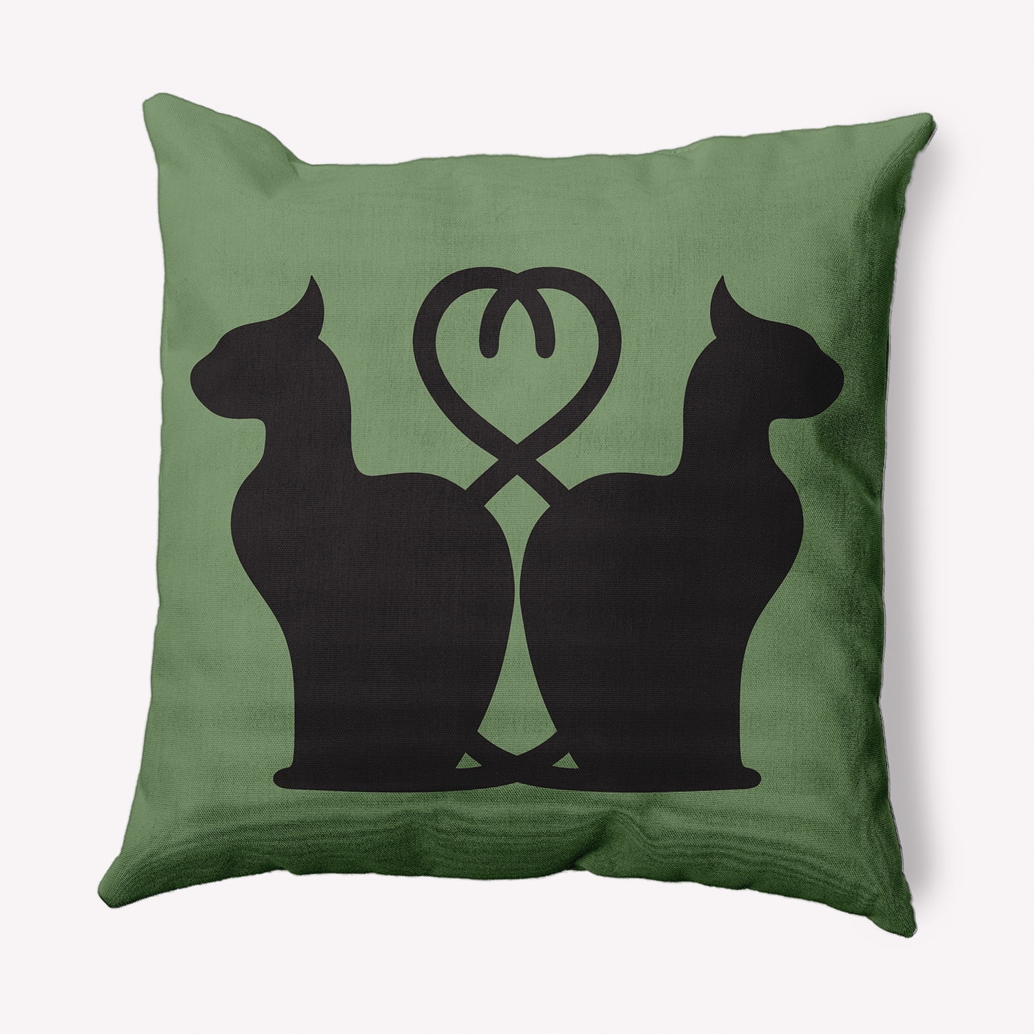 Simply Daisy 26" x 26" Conniving Cats Decorative Throw Pillow, Sage