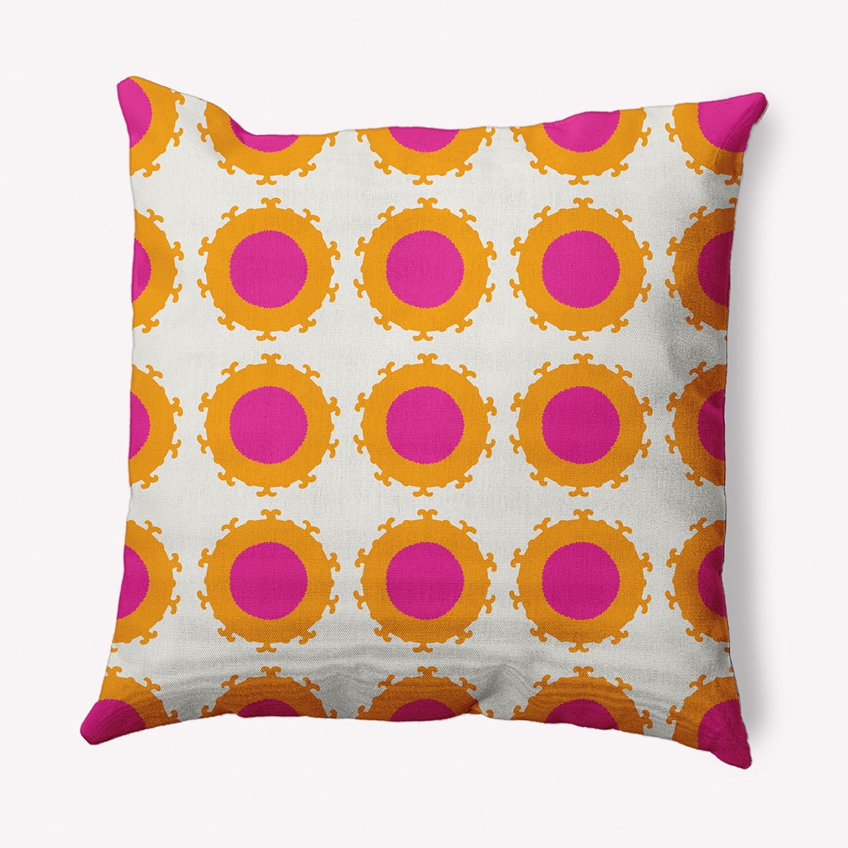 Simply Daisy 26" x 26" Contemporary Pink Polyester Throw Pillow