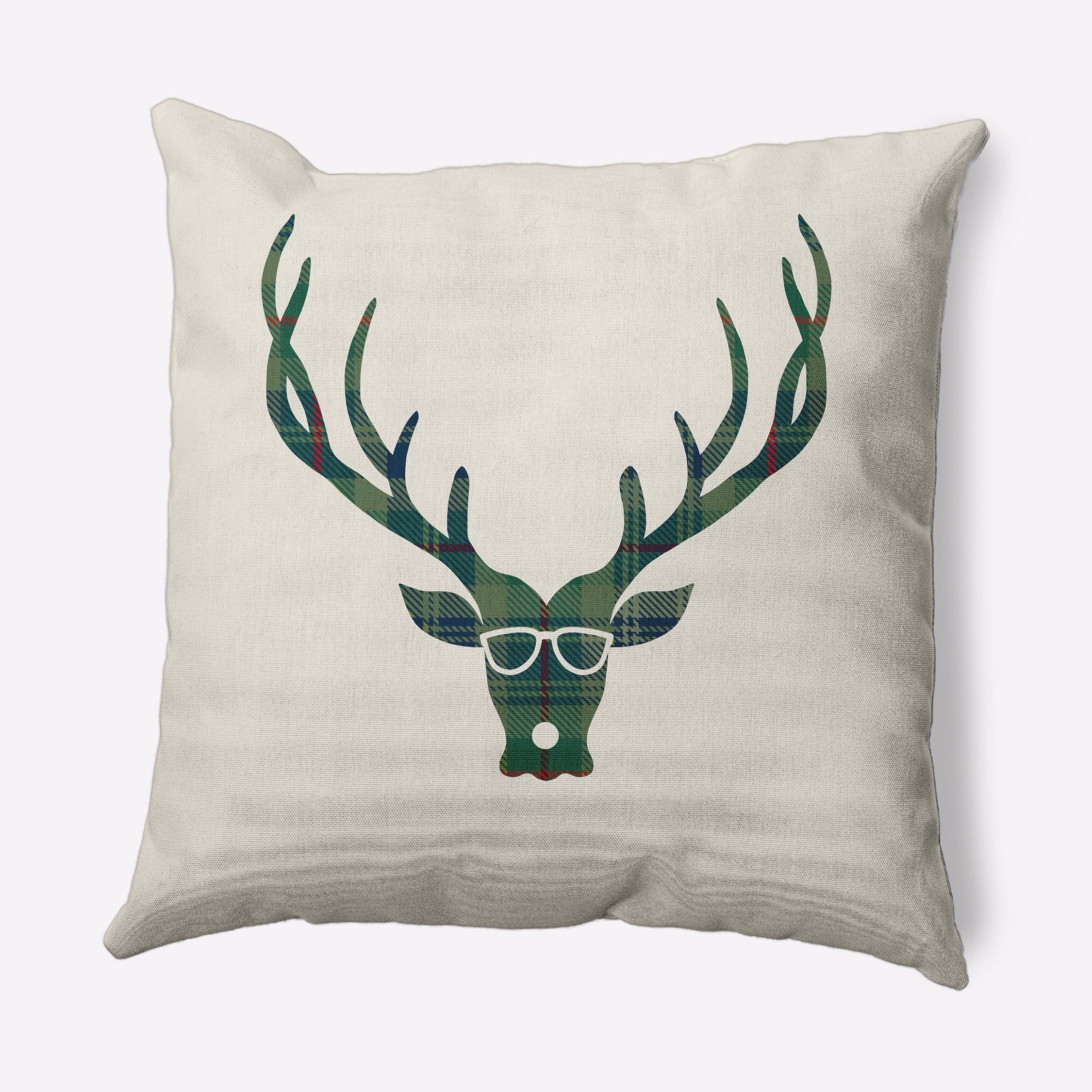 Simply Daisy 26" x 26" Cool Dude Holiday Reindeer Decorative Throw Pillow