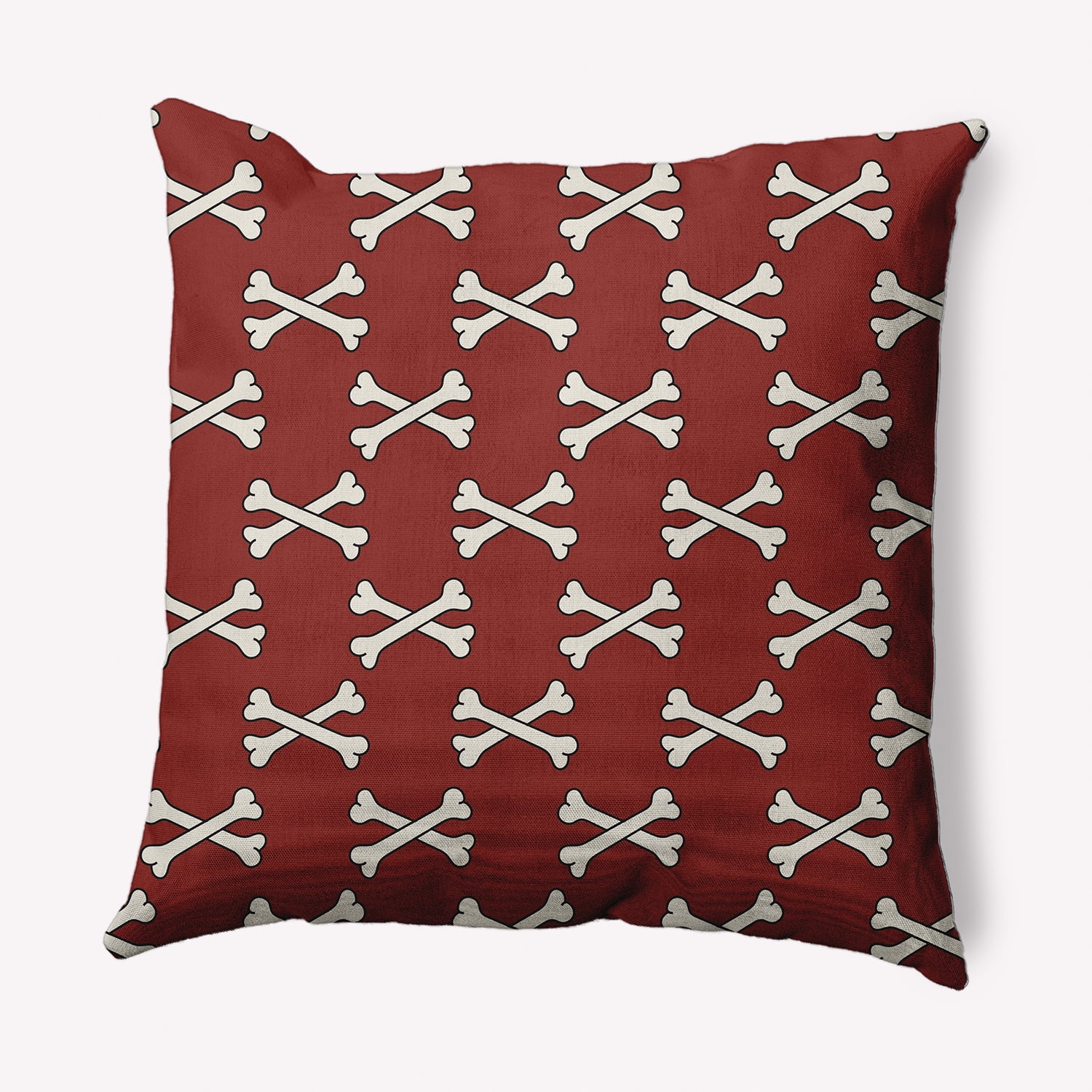Simply Daisy 26" x 26" Cross Bones Decorative Throw Pillow, Maple Red