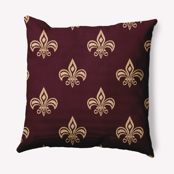 Simply Daisy 26" x 26" Fleur de Lis Decorative Throw Pillow, Pomegranate
