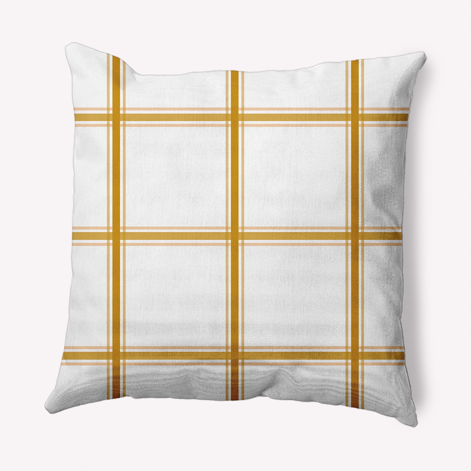 Autumn Gold Geometric Down-Filled Square Throw Pillow