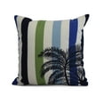 thumbnail image 1 of Simply Daisy, 26 x 26 Inch, Thin Stripe Palm, Stripe Print Pillow, Green, 1 of 2