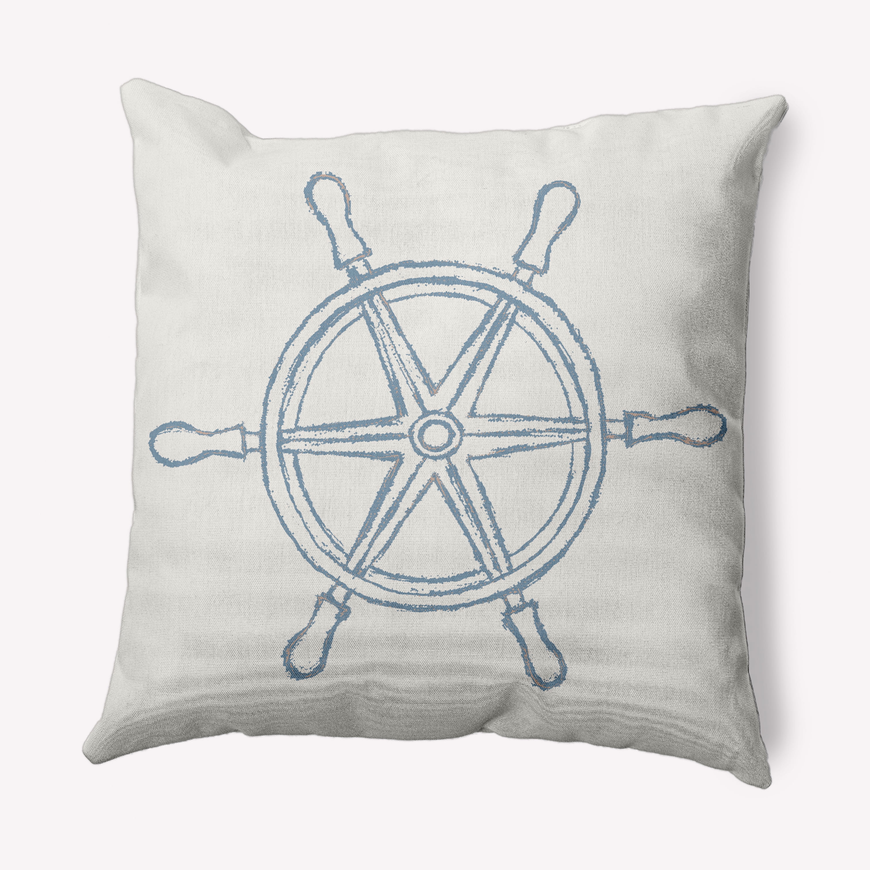 Simply Daisy 26" x 26" Large Ship Wheel Nautical Decorative Indoor Pillow