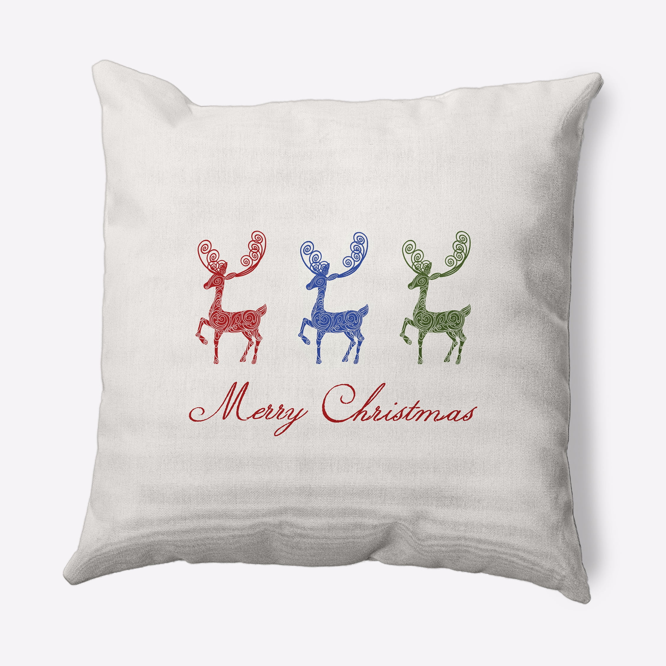 Simply Daisy 26" x 26" Merry Christmas Reindeer Decorative Throw Pillow