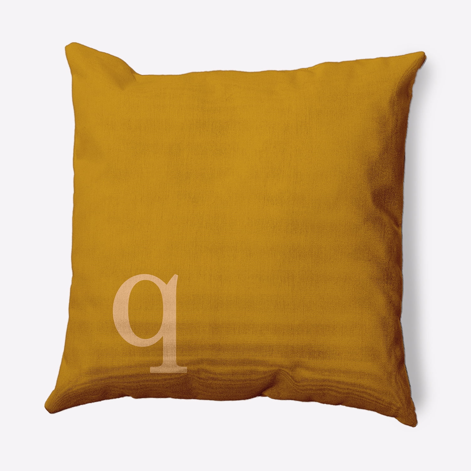 Simply Daisy 26" x 26" Modern Monogram Decorative Throw Pillow, Autumn Gold