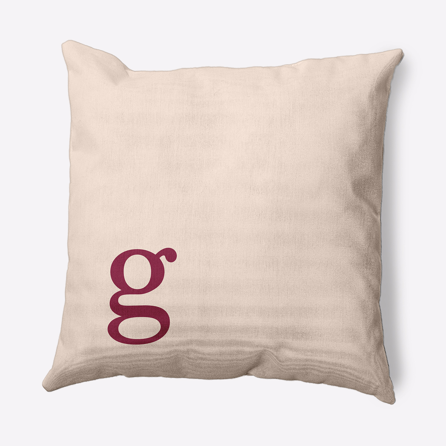 Simply Daisy 26" x 26" Modern Monogram Decorative Throw Pillow, Cranberry