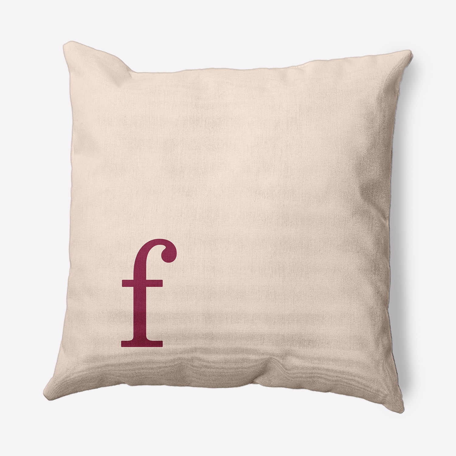 Simply Daisy 26" x 26" Modern Monogram Decorative Throw Pillow, Cranberry