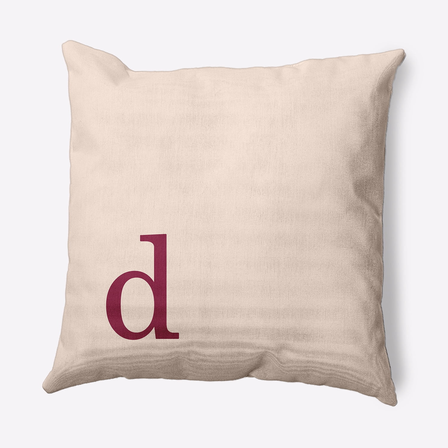 Simply Daisy 26" x 26" Modern Monogram Decorative Throw Pillow, Cranberry