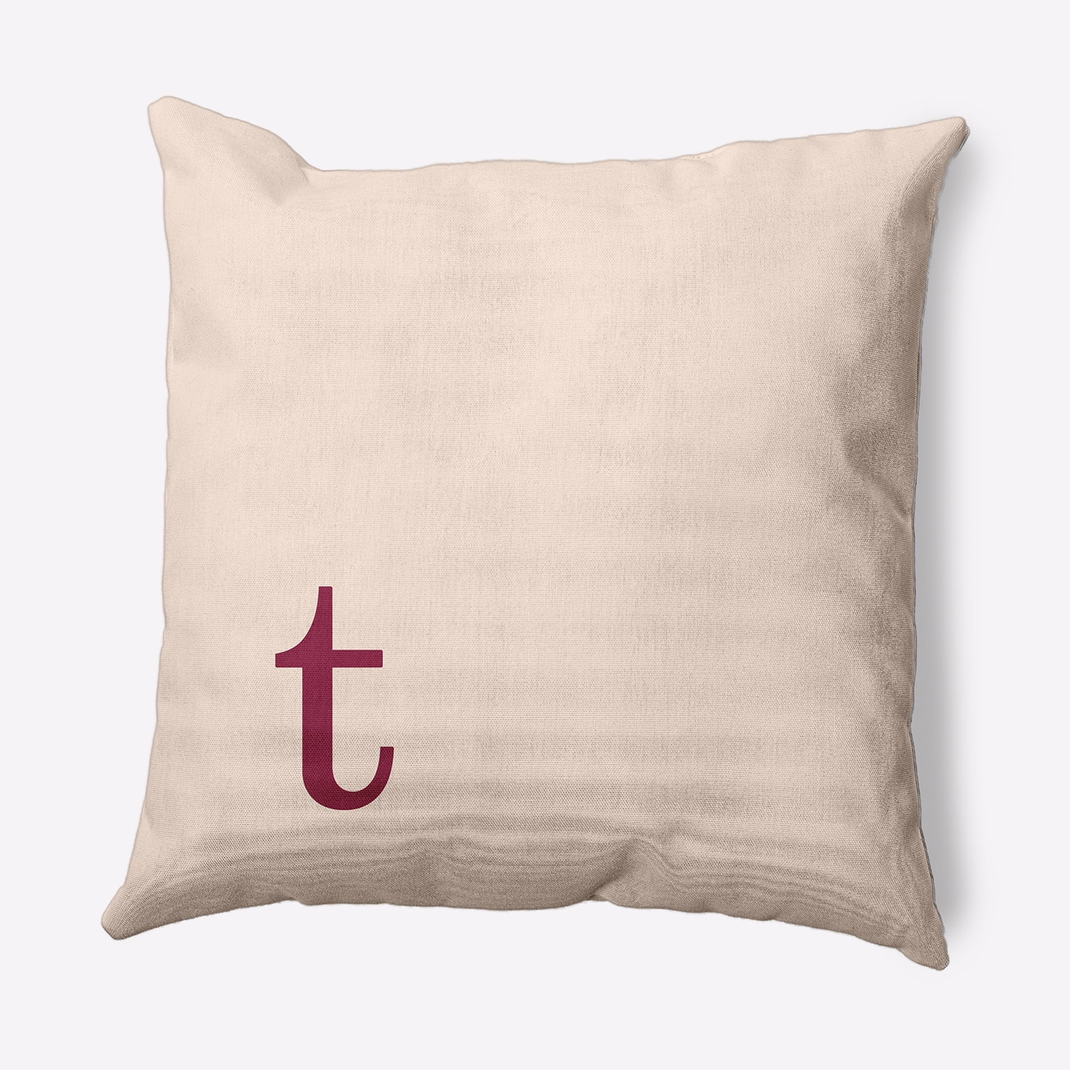 Simply Daisy 26" x 26" Modern Monogram Decorative Throw Pillow, Cranberry